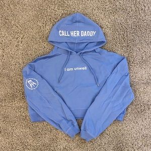 Call Her Daddy "i am unwell" Cropped Hoodie (L)